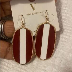 Red and White Earrings